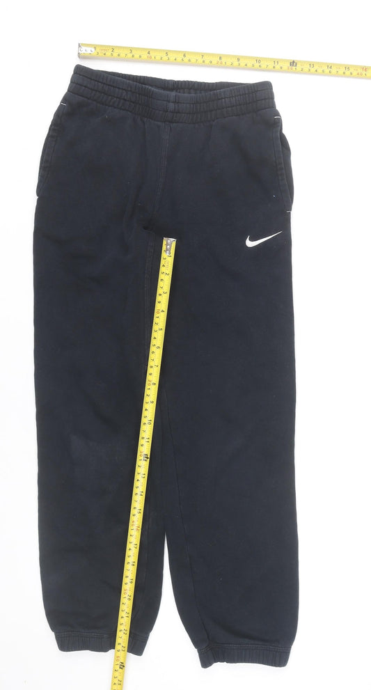 Nike Boys Black Sweatpants 10-12 Years Regular Fit Fleece Trousers