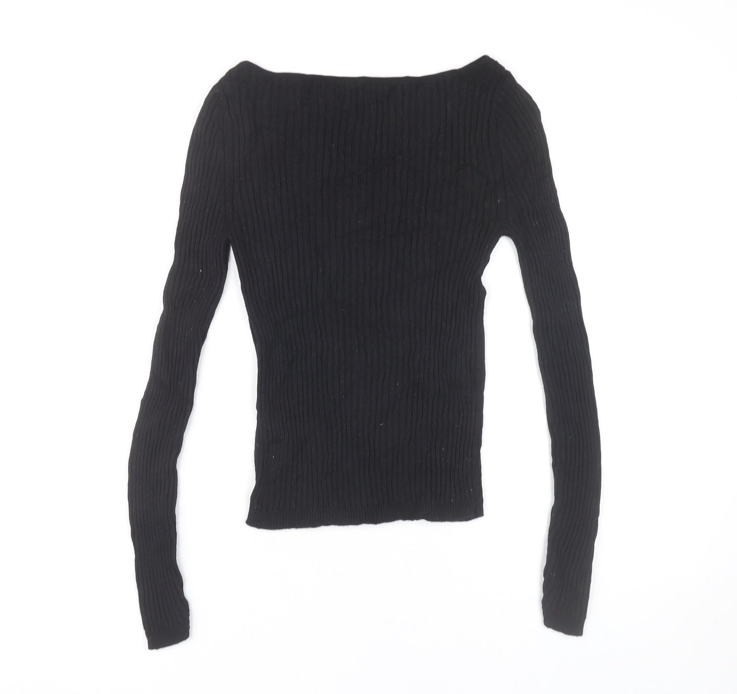 Boden Women’s Black Slim Fit Knit Boat Neck Top Size S