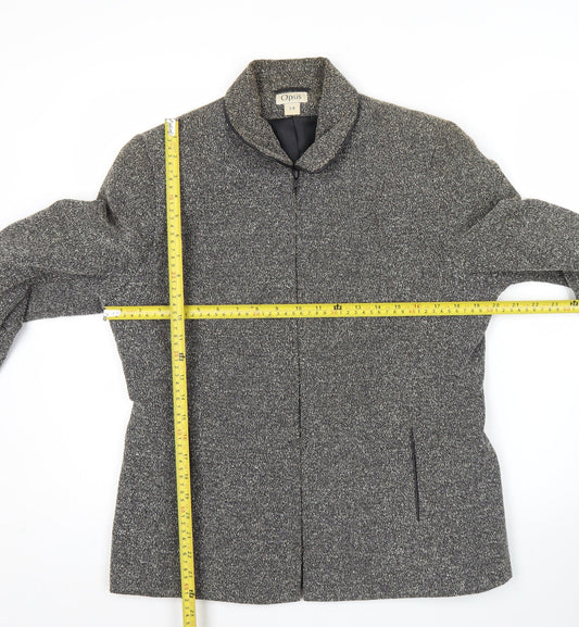 Opus Women's Grey Blazer Jacket Size 14 Wool Look Workwear