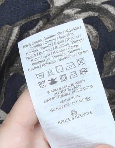 Jack & Jones Men’s Brown Hawaiian Floral Shirt XL Short Sleeve