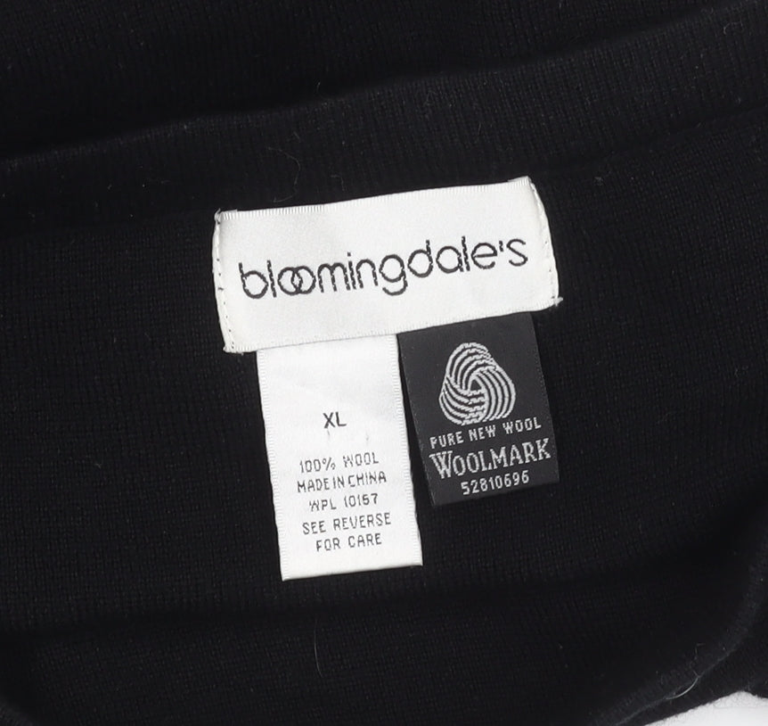 Bloomingdale's Women Black Wool Pencil Skirt XL Workwear Business