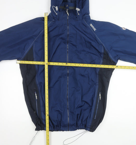 Regatta Womens Blue Waterproof Hooded Rain Coat Jacket Size 20