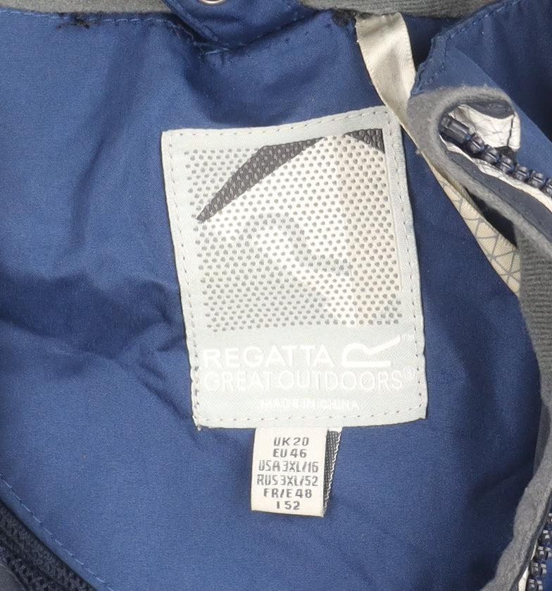Regatta Womens Blue Waterproof Hooded Rain Coat Jacket Size 20