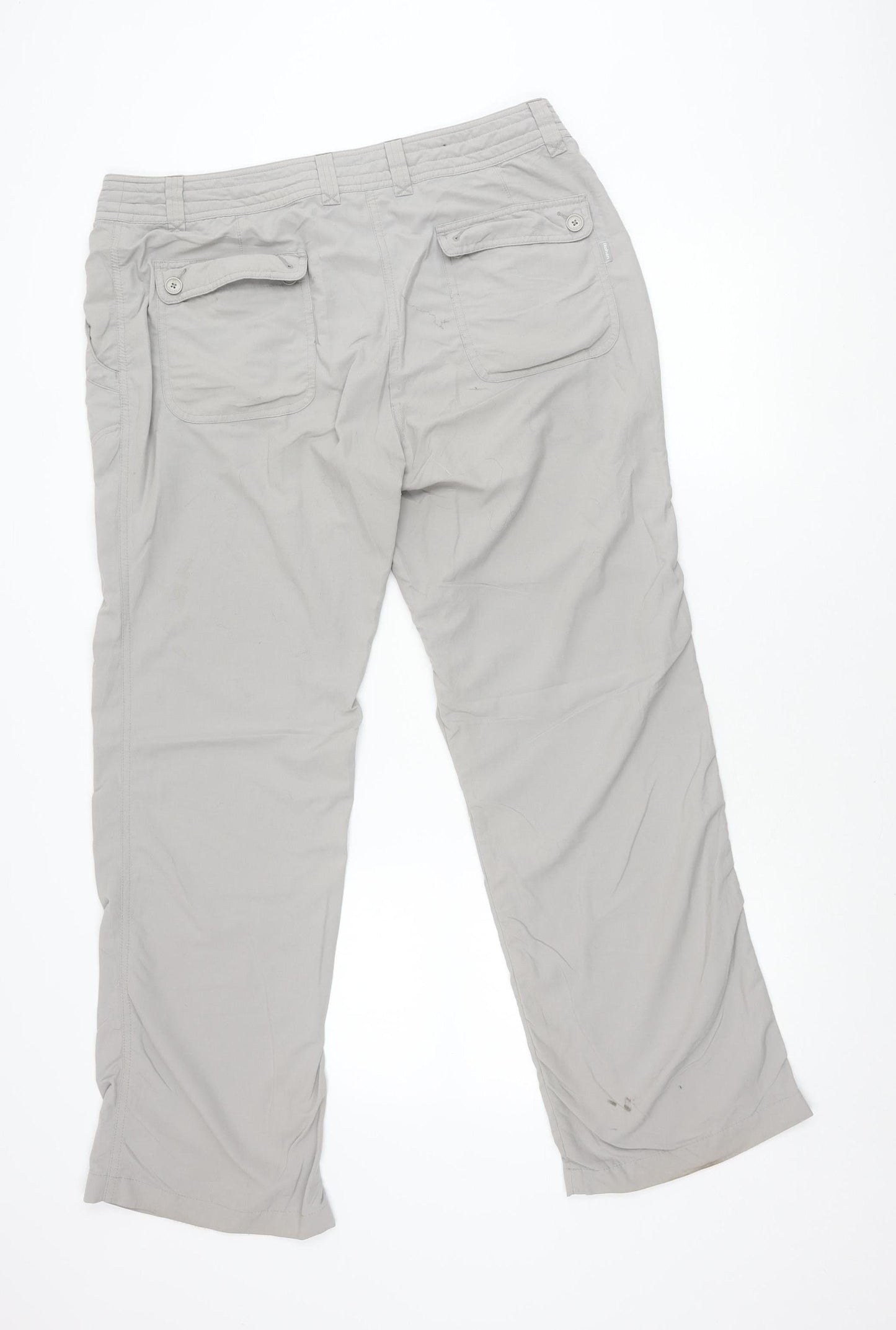 Rohan Womens Grey Cargo Travel Trousers Size 14 Short Polyamide