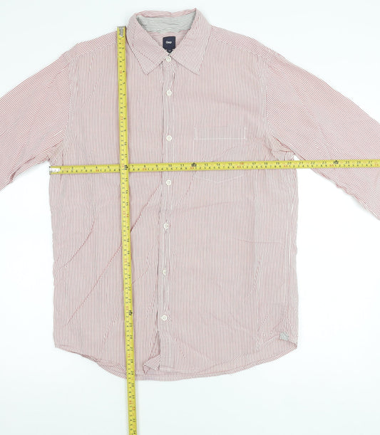 Gap Men’s Red Striped Cotton Button-Up Shirt Size M Regular Fit