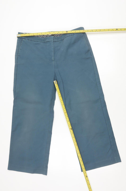 Boden Womens Blue Chino Trousers Size 14 Regular Cotton Stretch