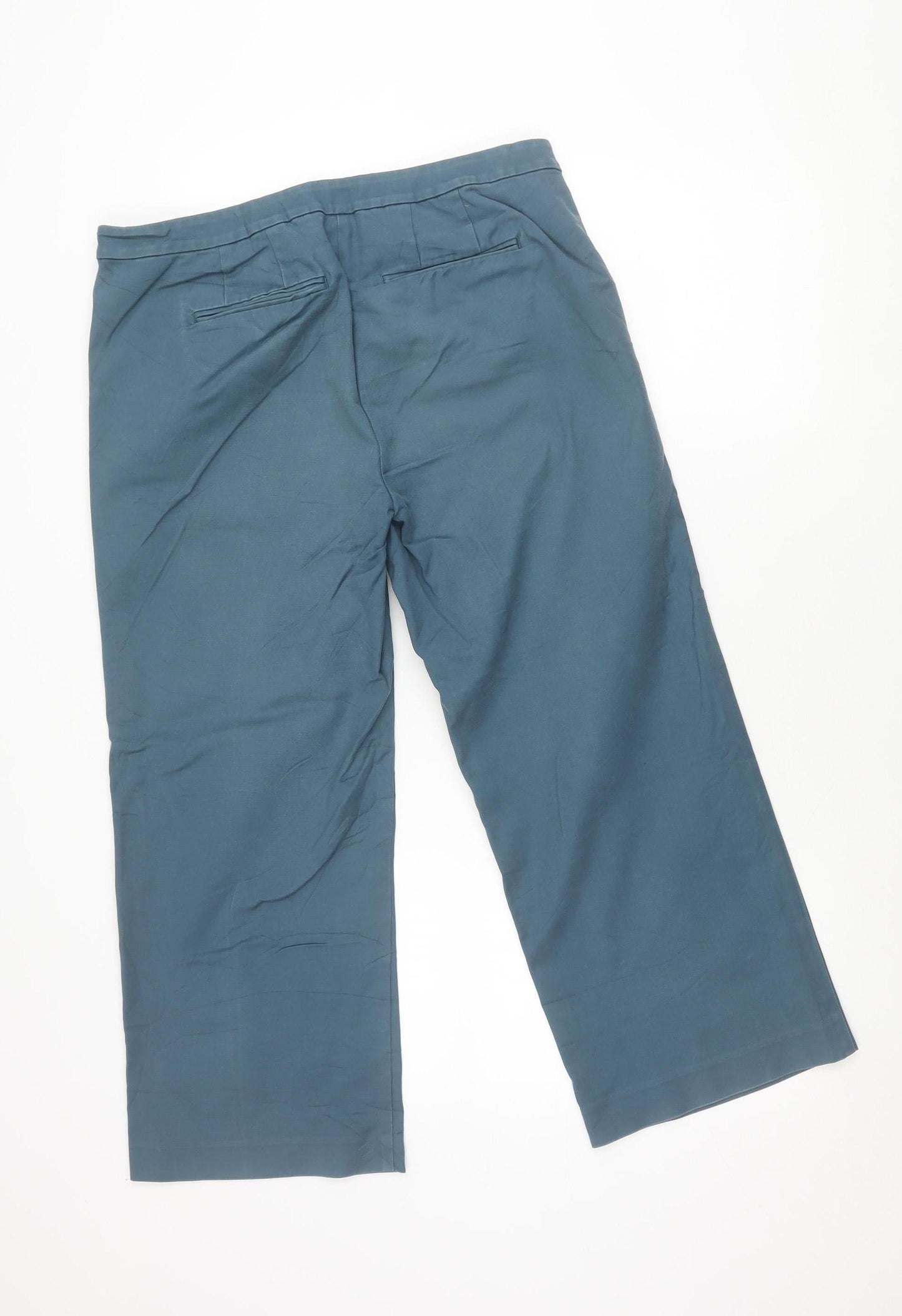 Boden Womens Blue Chino Trousers Size 14 Regular Cotton Stretch