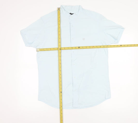 Diesel Men’s Blue Slim Fit Short Sleeve Button-Up Shirt Size M