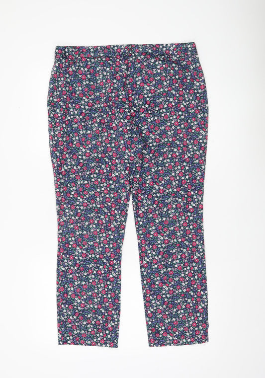 Joules Womens Multicoloured Floral Leggings Size 14 Slim Fit
