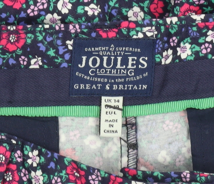 Joules Womens Multicoloured Floral Leggings Size 14 Slim Fit