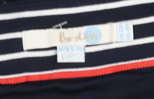 Boden Women’s Blue Striped Fit & Flare Knee Length Dress Size 10