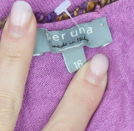 Marks and Spencer Women’s Purple Beaded Scoop Neck Pullover Jumper Size 16