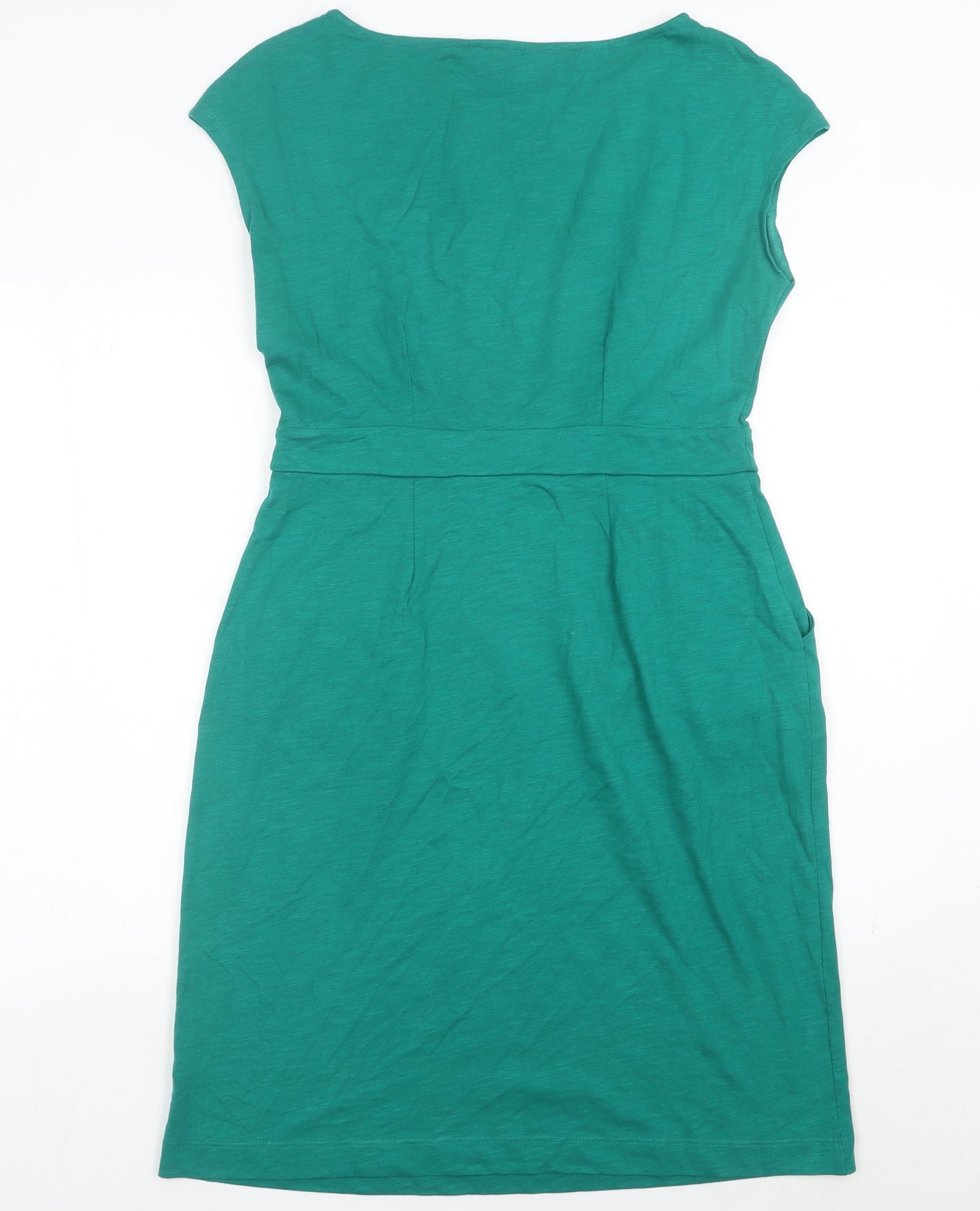 Boden Womens Green Cotton Shift Dress Size 12 Knee Length