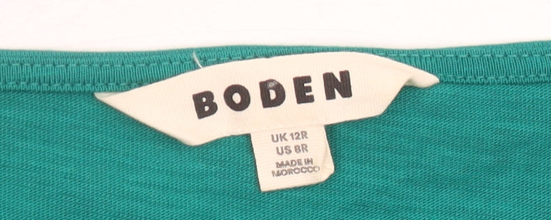 Boden Womens Green Cotton Shift Dress Size 12 Knee Length