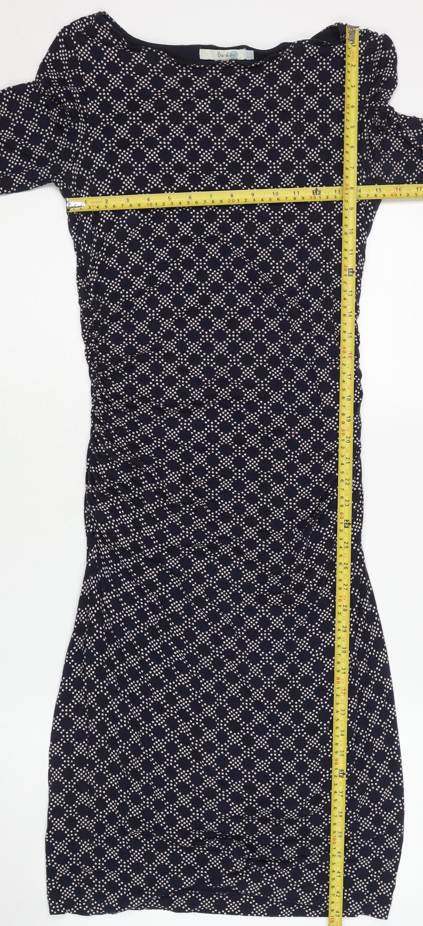 Boden Women’s Blue Geometric Sheath Dress Size 12 Knee Length