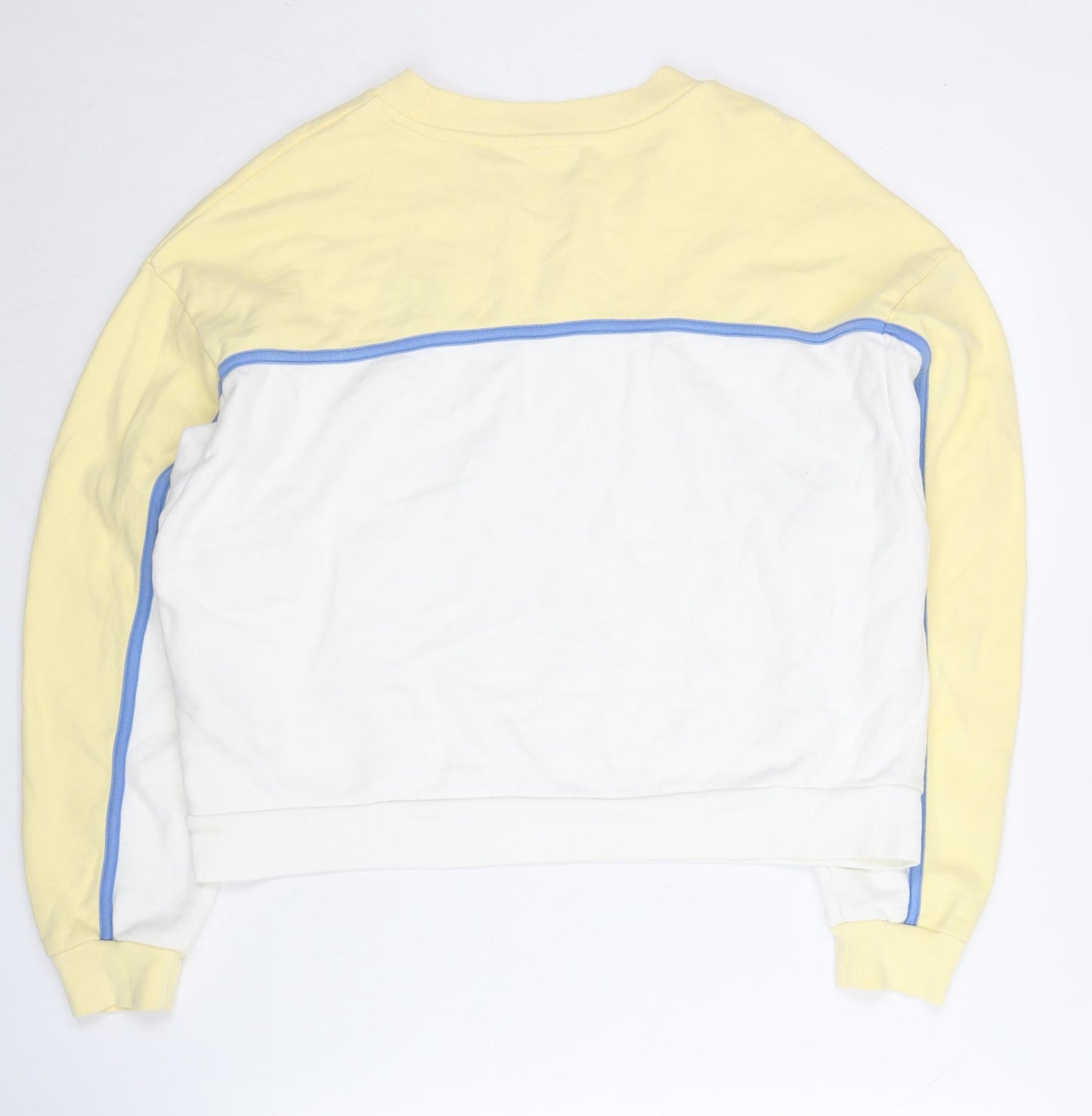 Levi's Womens Yellow White XS Colourblock Logo Pullover Sweatshirt