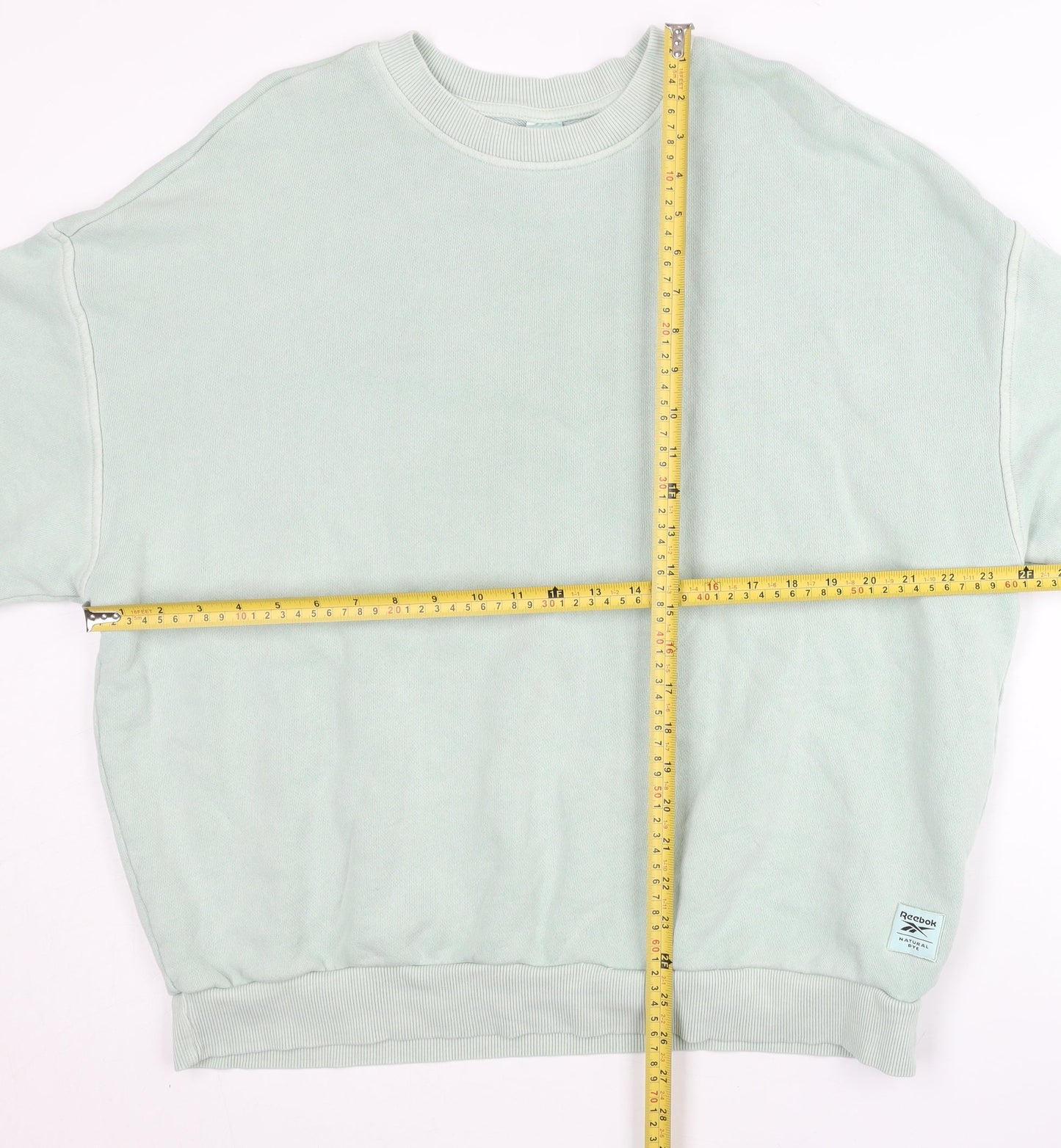 Reebok Womens Sweatshirt Mint Green L Cotton Pullover Crew Neck