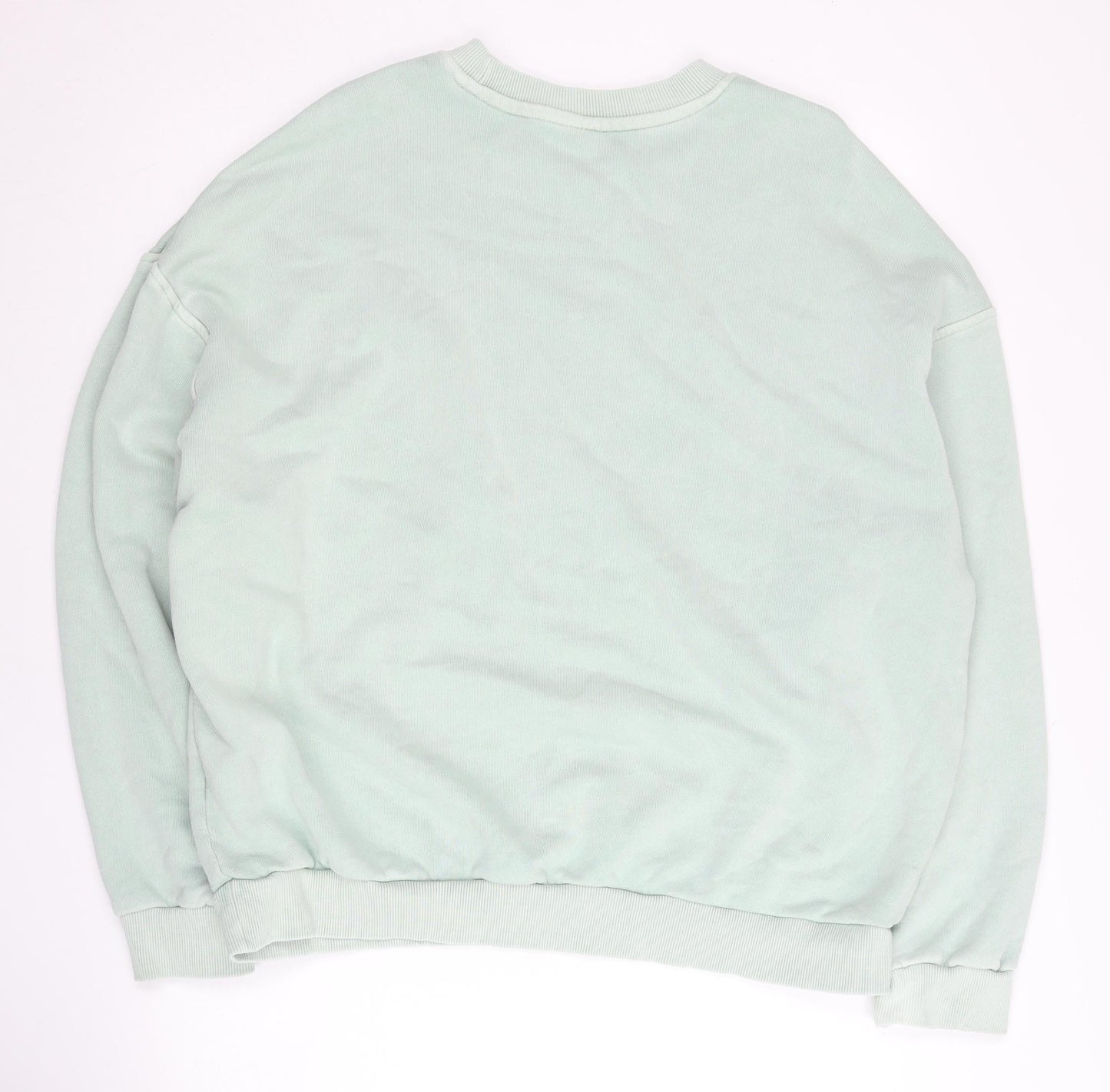Reebok Womens Sweatshirt Mint Green L Cotton Pullover Crew Neck