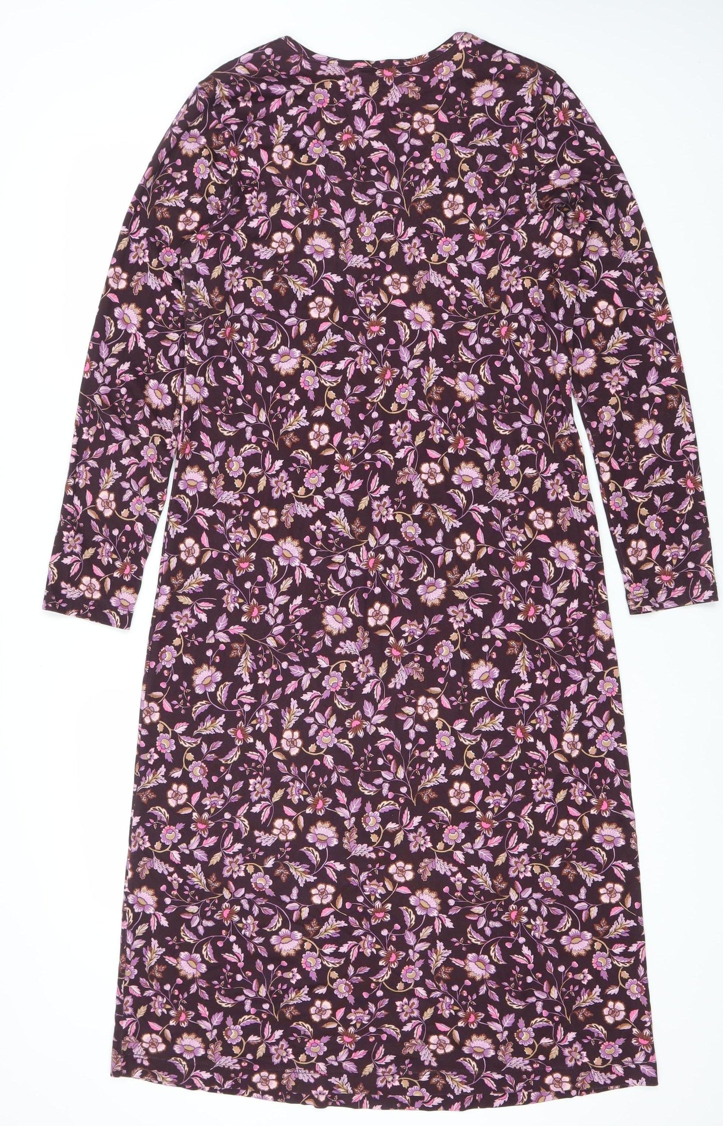 Lands' End Women’s Multicoloured Floral Cotton Shift Dress Size S