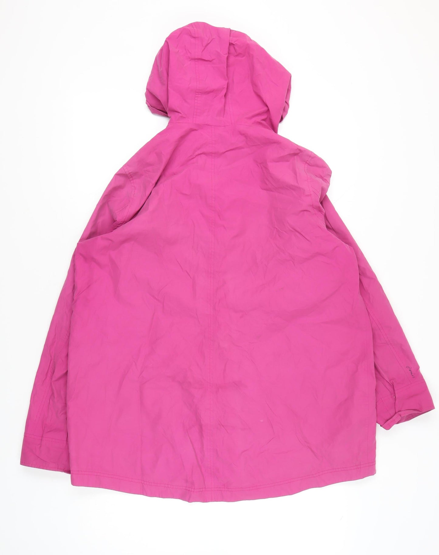 Joules Womens Pink Waterproof Hooded Rain Jacket Coat UK 16