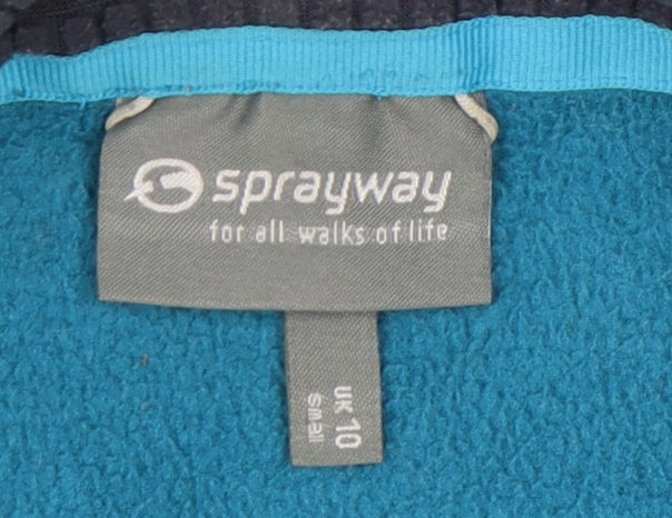 Sprayway Womens Blue Fleece Jacket UK 10 Lightweight Outdoor Full Zip