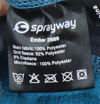 Sprayway Womens Blue Fleece Jacket UK 10 Lightweight Outdoor Full Zip