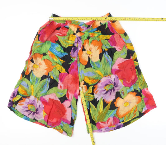 Long Tall Sally Womens Multicoloured Floral Culotte Shorts Size M