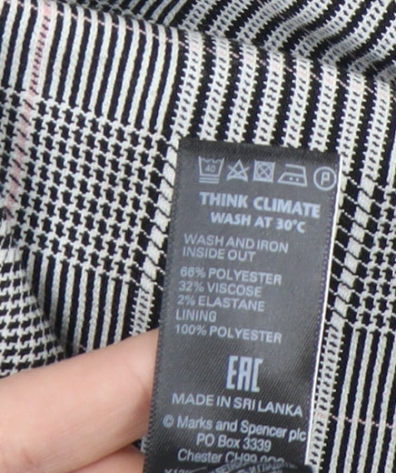 Marks and Spencer Women Grey Check Sheath Work Dress UK 10
