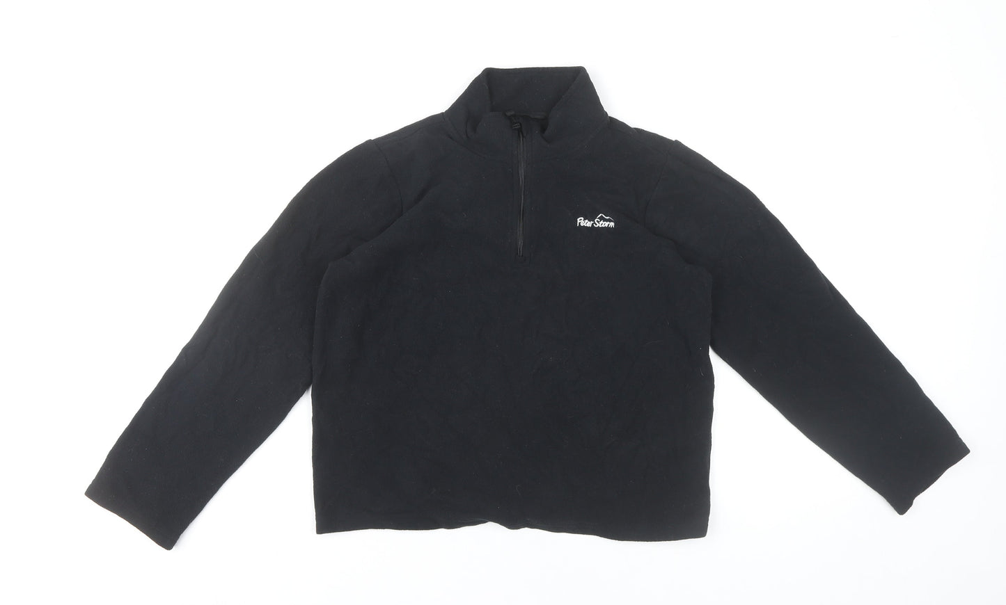 Peter Storm Boys Black Fleece Sweatshirt 11-12 Years 1/4 Zip Outdoor Top