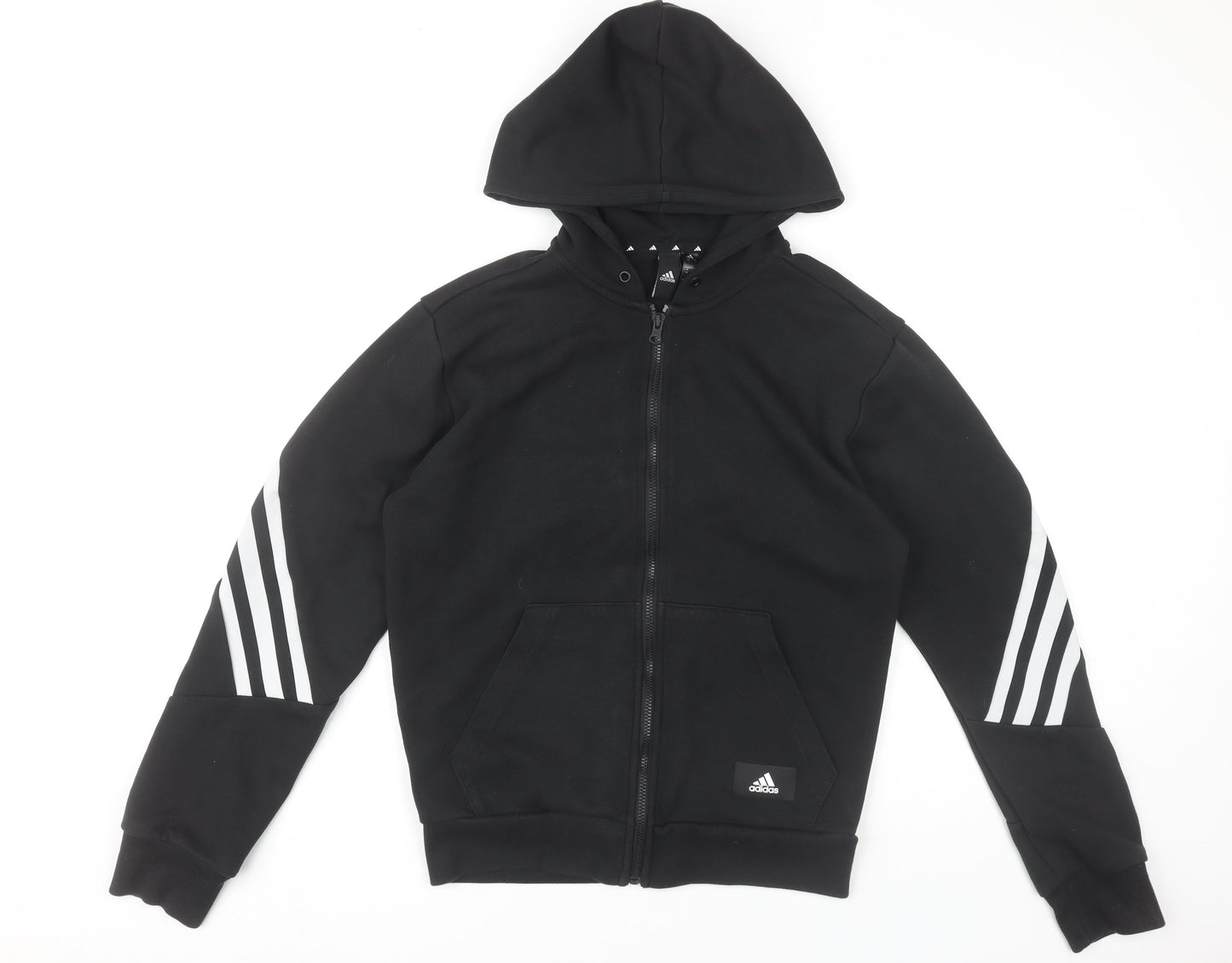Adidas Mens Black XS Full Zip Hoodie Sports Fleece Jacket
