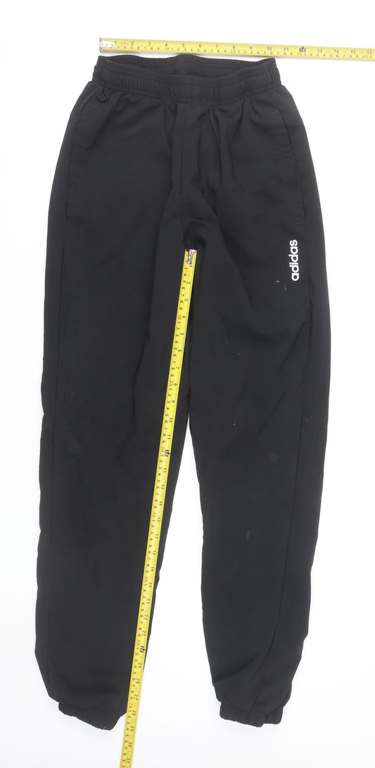 Adidas Men’s Black Jogger Trousers Size S Polyester Tapered