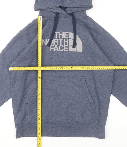 The North Face Mens Blue Pullover Hoodie Small Graphic Logo