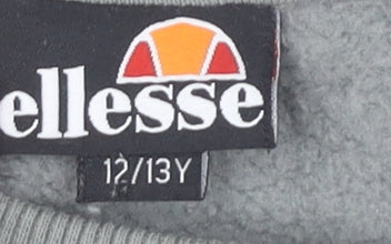 Ellesse Boys Grey Sweatshirt 12-13Y Pullover Logo Crew Neck Fleece