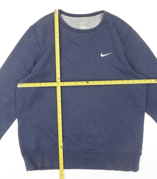 Nike Mens Blue L Sweatshirt Pullover Crew Neck Long Sleeve Sports Top