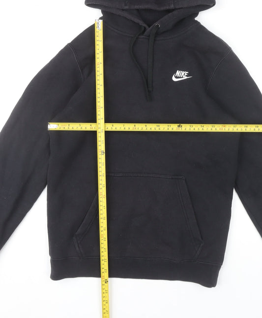 Nike Men’s Black XS Pullover Hoodie Fleece Cotton Logo Sweatshirt