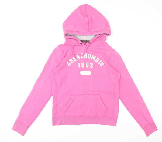 Abercrombie & Fitch Women's Pink Pullover Hoodie Size M Cotton Blend