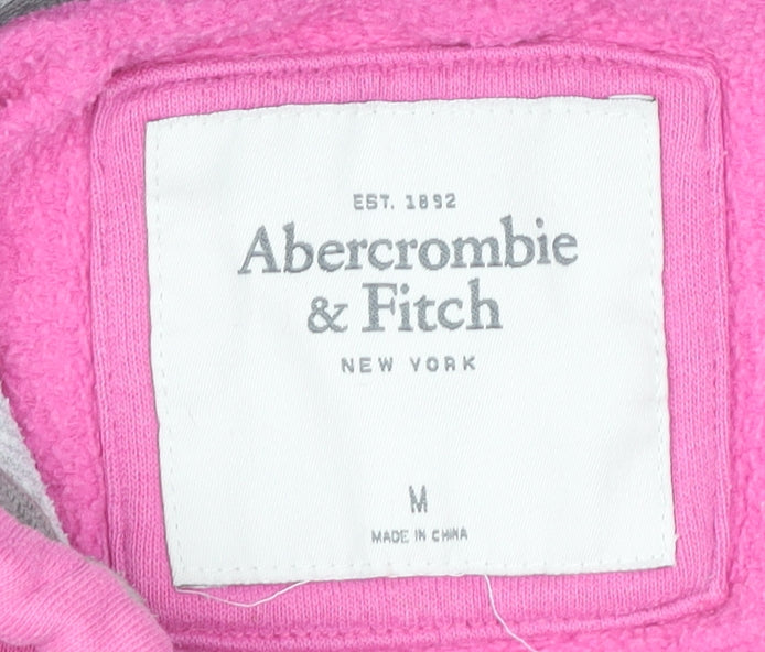 Abercrombie & Fitch Women's Pink Pullover Hoodie Size M Cotton Blend