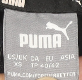 Puma Boys Black Pullover Hoodie XS Cotton Sports Logo