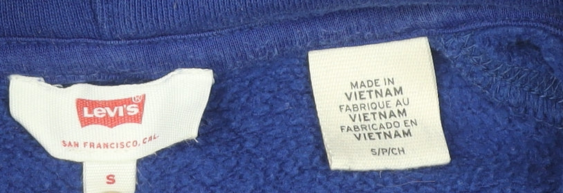 Levi's Women Blue Pullover Hoodie Small Logo Raglan Sleeve