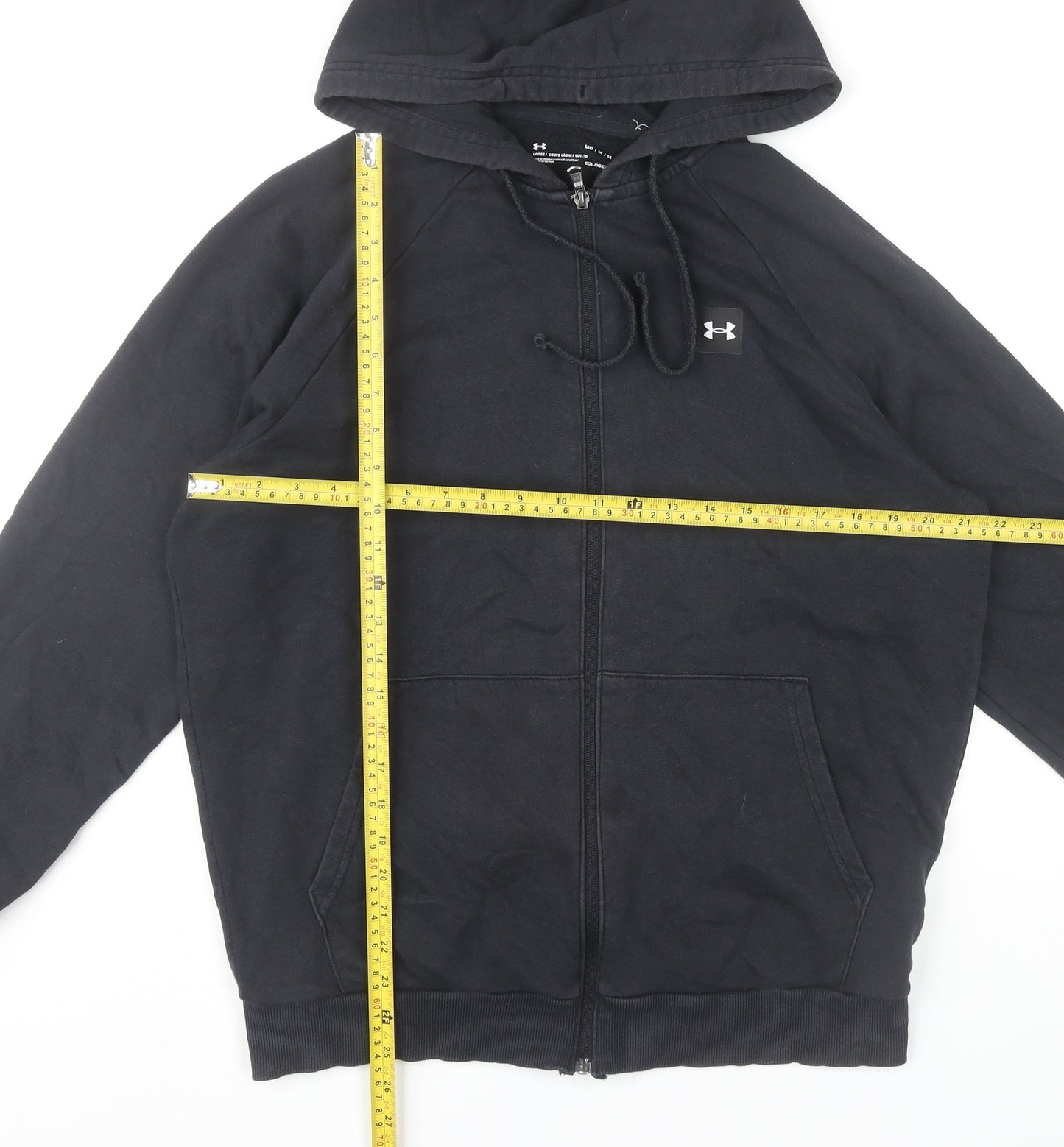 Under Armour Men’s Black Full Zip Hoodie M Relaxed Fit ColdGear