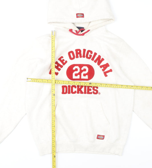 Dickies Women’s White Pullover Hoodie Medium Logo Print