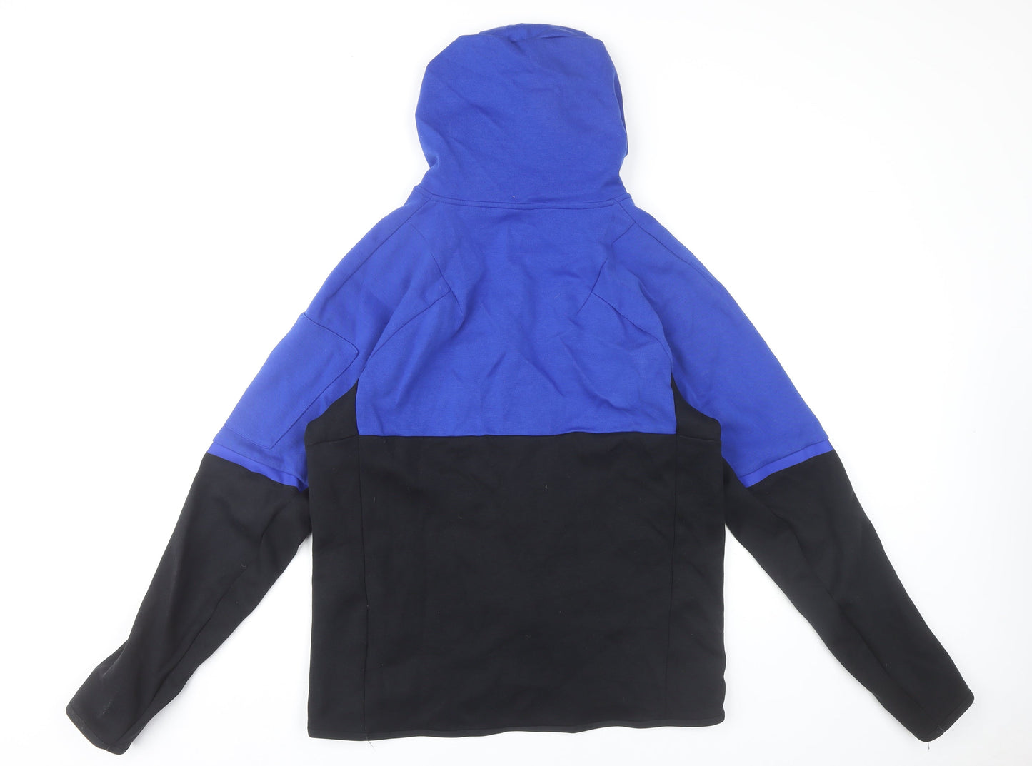 Adidas Men’s Blue Black Full Zip Hoodie Size M Cotton Blend