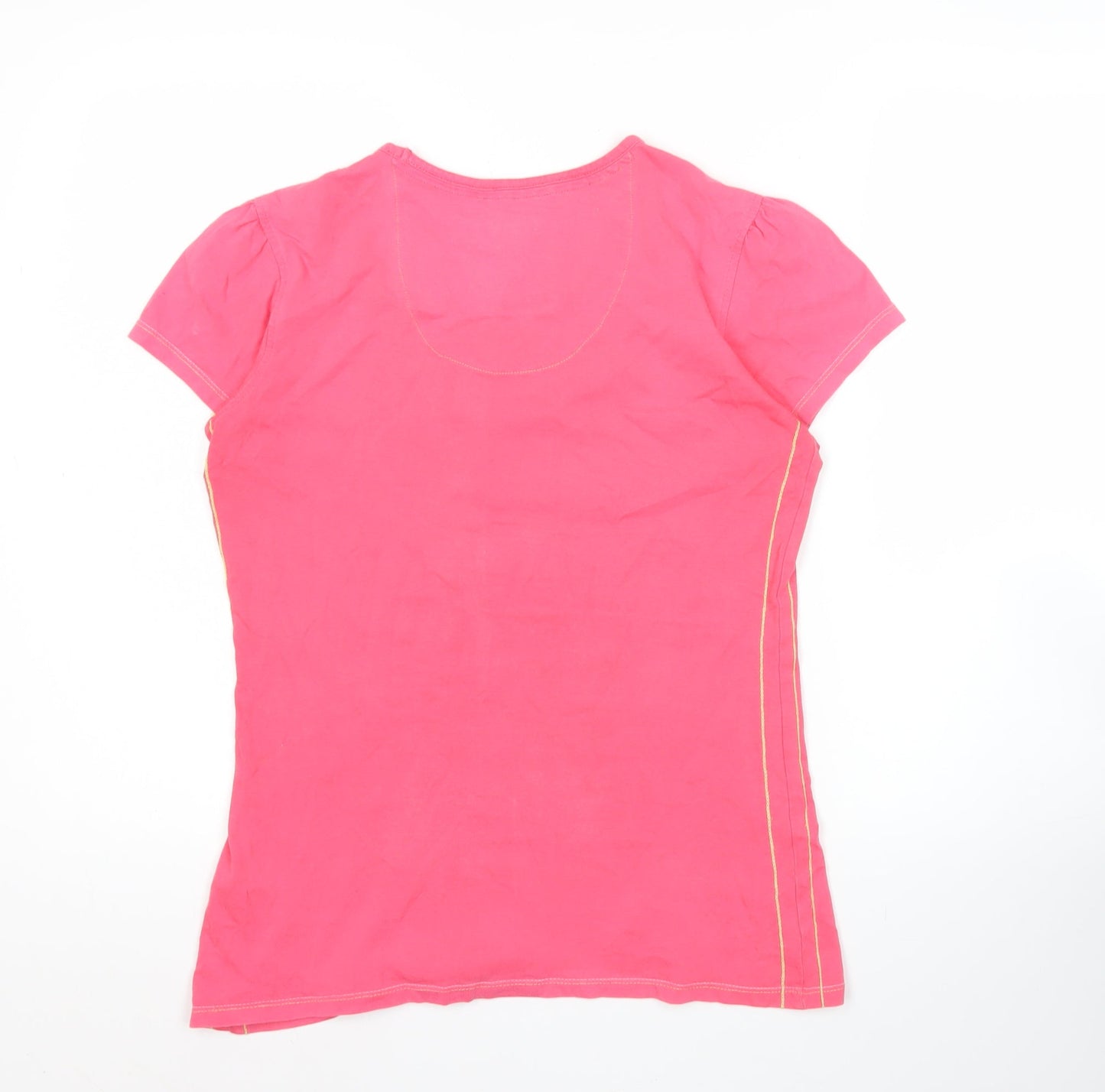 Regatta Womens Pink Floral Cotton V-Neck T-Shirt Size 10