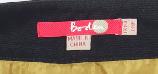 Boden Women Black A-Line Knee Length Skirt UK 12 Floral Sequin