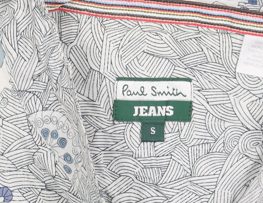 Paul Smith Jeans Men's White Graphic Print Short Sleeve Shirt S
