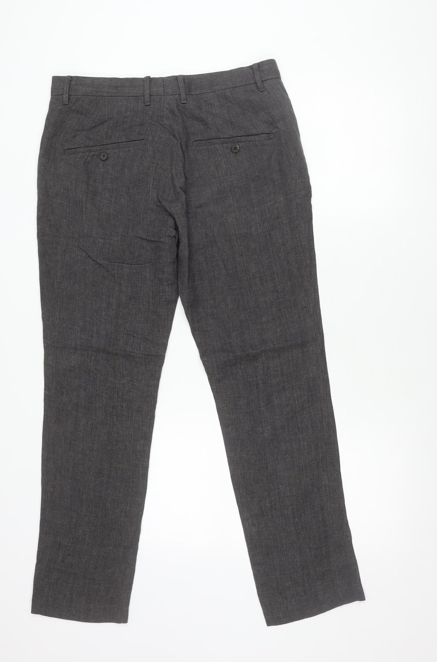 AllSaints Men’s Grey Linen Dress Pants Trousers Size 32 Slim Fit