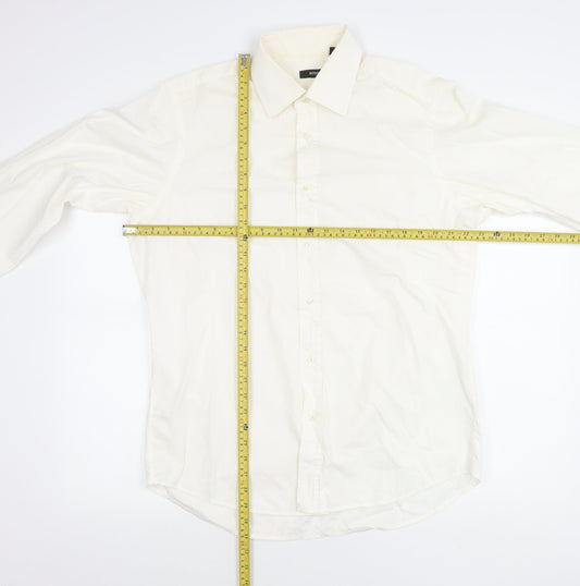 Hugo Boss Men's White Formal Dress Shirt Size 16 41cm Long Sleeve