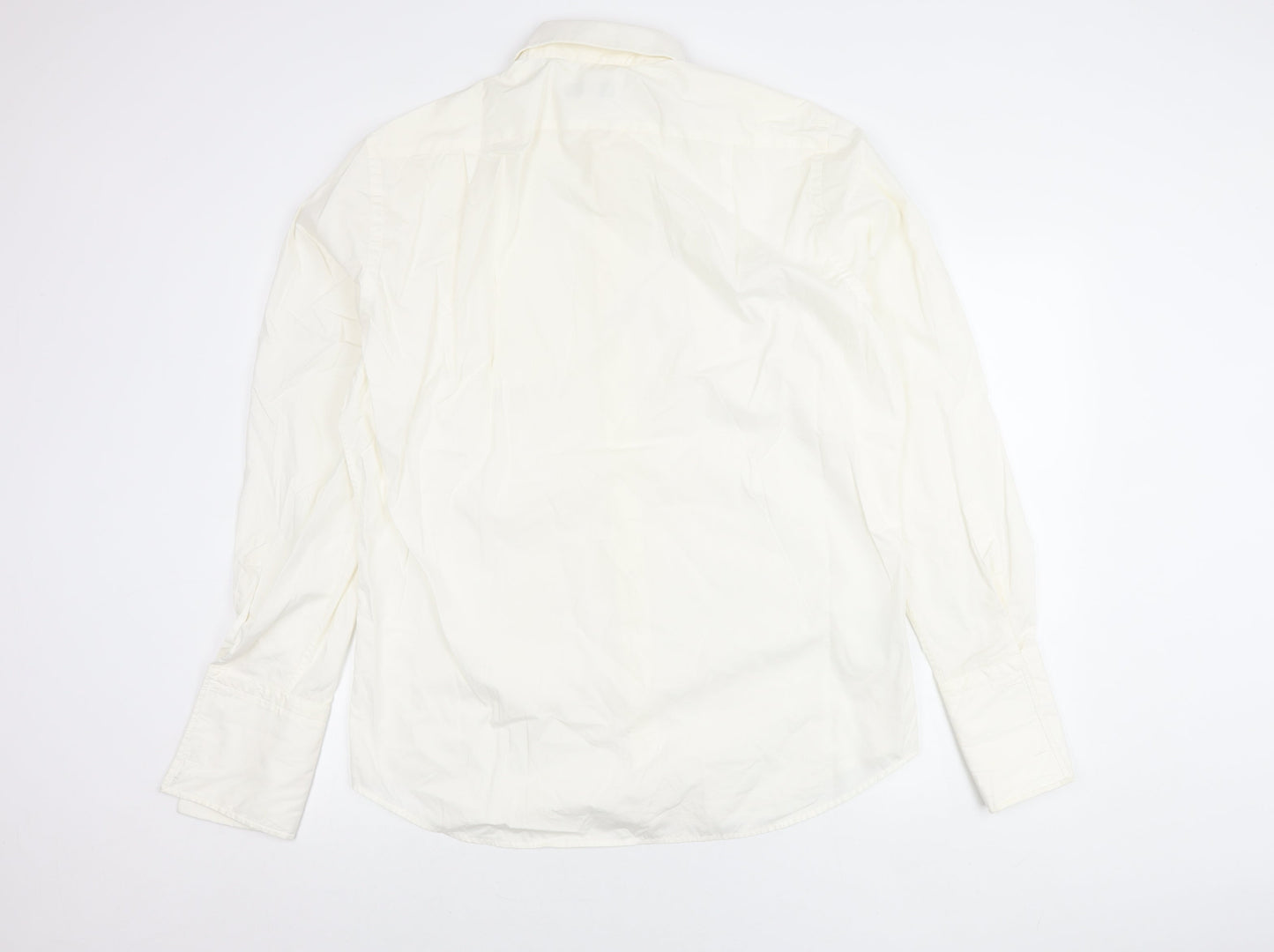 Hugo Boss Men's White Formal Dress Shirt Size 16 41cm Long Sleeve