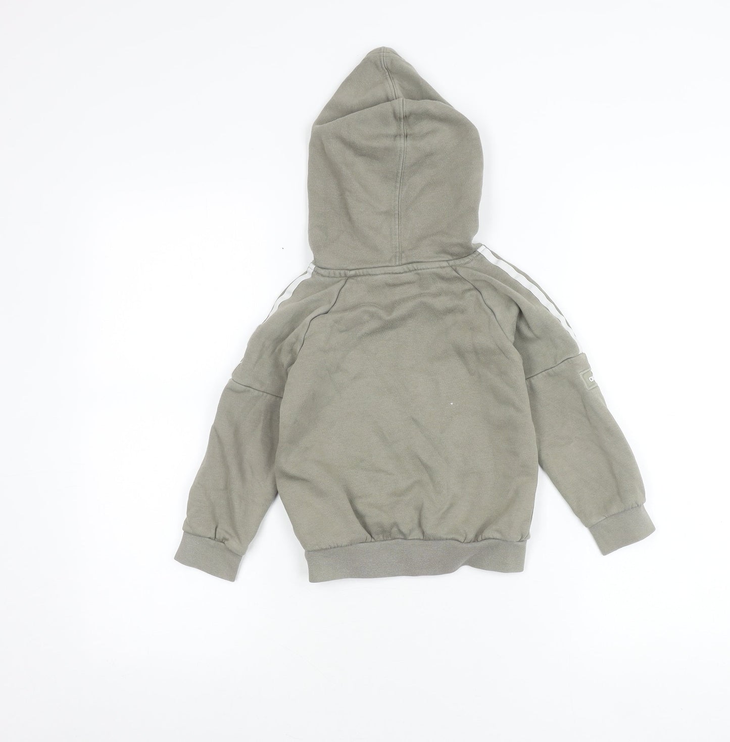 Adidas Boys Green Pullover Hoodie 4-5 Years Logo Long Sleeve