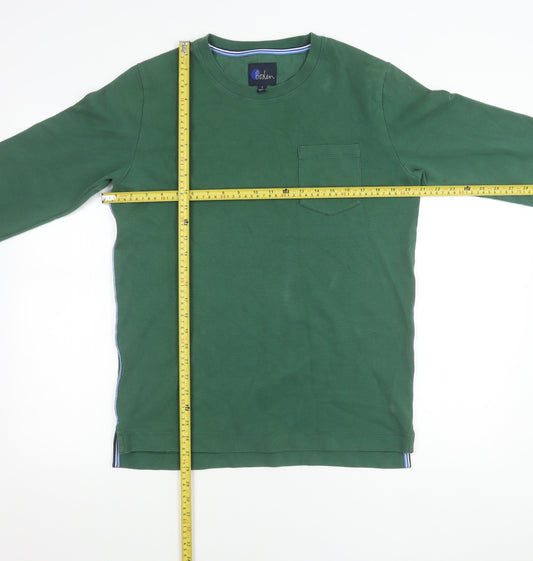 Boden Men’s Green Long Sleeve Crew Neck Cotton Blend T-Shirt Size S